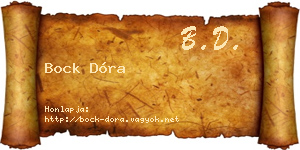 Bock Dóra névjegykártya